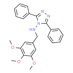 ChemSpider 2D Image | 3,5-diphenyl-N-[(3,4,5-trimethoxyphenyl)methyl]-1,2,4-triazol-4-amine | C24H24N4O3