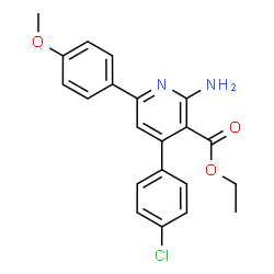ChemSpider 2D Image | ethyl 2-amino-4-(4-chlorophenyl)-6-(4-methoxyphenyl)pyridine-3-carboxylate | C21H19ClN2O3