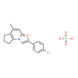 ChemSpider 2D Image | 2-(4-Chlorophenyl)-5-methyl-7,8-dihydro-6H-cyclopenta[e][1,3]oxazolo[3,2-a]pyridin-3-ium perchlorate | C17H15Cl2NO5