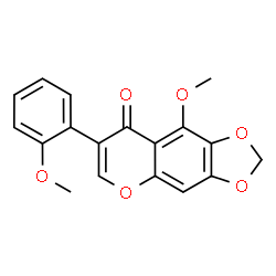 ChemSpider 2D Image | 9-Methoxy-7-(2-methoxyphenyl)-8H-[1,3]dioxolo[4,5-g]chromen-8-one | C18H14O6