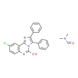 ChemSpider 2D Image | N,N-Dimethylformamide - 9-chloro-2,3-diphenylimidazo[1,2-c]quinazolin-5(6H)-one (1:1) | C25H21ClN4O2