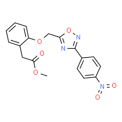 ChemSpider 2D Image | Methyl (2-{[3-(4-nitrophenyl)-1,2,4-oxadiazol-5-yl]methoxy}phenyl)acetate | C18H15N3O6