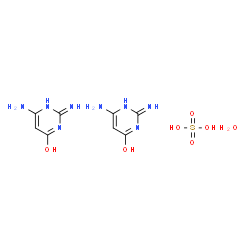ChemSpider 2D Image | 2,6-Diamino-4(1H)-pyrimidinone sulfate hydrate (2:1:1) | C8H16N8O7S