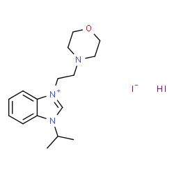 ChemSpider 2D Image | 1-Isopropyl-3-[2-(4-morpholinyl)ethyl]-1H-benzimidazol-3-ium iodide hydroiodide (1:1:1) | C16H25I2N3O
