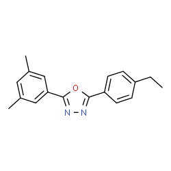 ChemSpider 2D Image | 2-(3,5-Dimethylphenyl)-5-(4-ethylphenyl)-1,3,4-oxadiazole | C18H18N2O