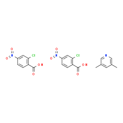 ChemSpider 2D Image | 2-Chloro-4-nitrobenzoic acid - 3,5-dimethylpyridine (2:1) | C21H17Cl2N3O8