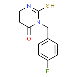 ChemSpider 2D Image | 3-(4-Fluorobenzyl)-2-thioxotetrahydro-4(1H)-pyrimidinone | C11H11FN2OS