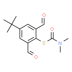 ChemSpider 2D Image | S-[2,6-Diformyl-4-(2-methyl-2-propanyl)phenyl] dimethylcarbamothioate | C15H19NO3S