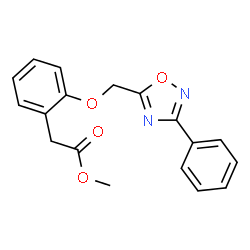 ChemSpider 2D Image | Methyl {2-[(3-phenyl-1,2,4-oxadiazol-5-yl)methoxy]phenyl}acetate | C18H16N2O4