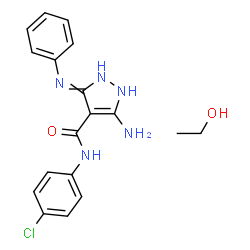 ChemSpider 2D Image | 5-Amino-3-anilino-N-(4-chlorophenyl)-1H-pyrazole-4-carboxamide - ethanol (1:1) | C18H20ClN5O2