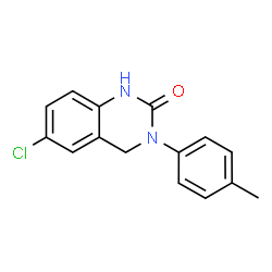 ChemSpider 2D Image | 6-Chloro-3-(4-methylphenyl)-3,4-dihydro-2(1H)-quinazolinone | C15H13ClN2O