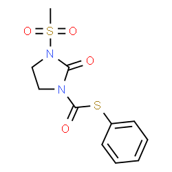 ChemSpider 2D Image | S-Phenyl 3-(methylsulfonyl)-2-oxo-1-imidazolidinecarbothioate | C11H12N2O4S2