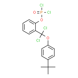 ChemSpider 2D Image | 2-{Dichloro[4-(2-methyl-2-propanyl)phenoxy]methyl}phenyl phosphorodichloridate | C17H17Cl4O3P