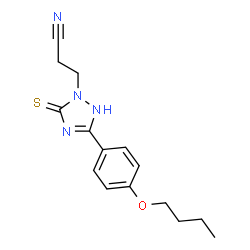 ChemSpider 2D Image | 3-[3-(4-Butoxyphenyl)-5-thioxo-2,5-dihydro-1H-1,2,4-triazol-1-yl]propanenitrile | C15H18N4OS