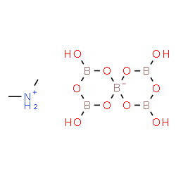 ChemSpider 2D Image | dimethylammonium; 2,4,8,10-tetrahydroxy-1,3,5,7,9,11-hexaoxa-2,4,8,10-tetrabora-6-boranuidaspiro[5.5]undecane | C2H12B5NO10