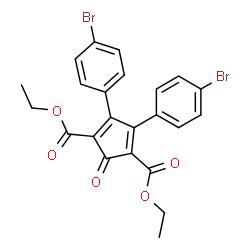 ChemSpider 2D Image | Diethyl 4,5-bis(4-bromophenyl)-2-oxo-3,5-cyclopentadiene-1,3-dicarboxylate | C23H18Br2O5