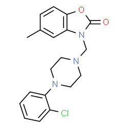 ChemSpider 2D Image | 3-{[4-(2-Chlorophenyl)-1-piperazinyl]methyl}-5-methyl-1,3-benzoxazol-2(3H)-one | C19H20ClN3O2