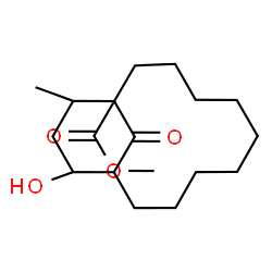 ChemSpider 2D Image | Methyl 12-hydroxy-14-methyl-15-oxobicyclo[9.3.1]pentadecane-1-carboxylate | C18H30O4