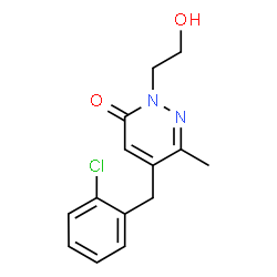 ChemSpider 2D Image | 5-(2-Chlorobenzyl)-2-(2-hydroxyethyl)-6-methyl-3(2H)-pyridazinone | C14H15ClN2O2