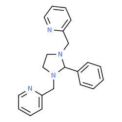 ChemSpider 2D Image | 2,2'-[(2-Phenyl-1,3-imidazolidinediyl)bis(methylene)]dipyridine | C21H22N4