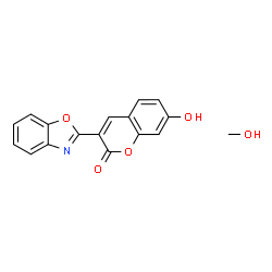 ChemSpider 2D Image | 3-(1,3-Benzoxazol-2-yl)-7-hydroxy-2H-chromen-2-one - methanol (1:1) | C17H13NO5
