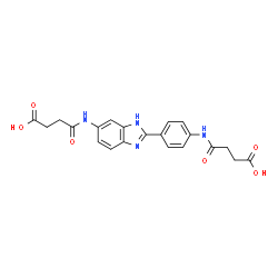 ChemSpider 2D Image | 4-[(4-{6-[(3-Carboxypropanoyl)amino]-1H-benzimidazol-2-yl}phenyl)amino]-4-oxobutanoic acid | C21H20N4O6