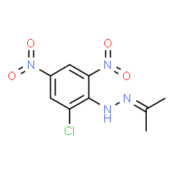 ChemSpider 2D Image | 1-(2-Chloro-4,6-dinitrophenyl)-2-isopropylidenehydrazine | C9H9ClN4O4