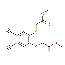 ChemSpider 2D Image | Dimethyl 2,2'-[(4,5-dicyano-1,2-phenylene)disulfanediyl]diacetate | C14H12N2O4S2