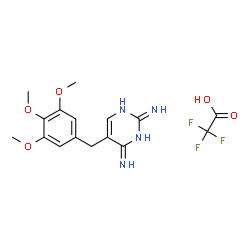 ChemSpider 2D Image | 5-(3,4,5-Trimethoxybenzyl)-2,4-pyrimidinediamine trifluoroacetate (1:1) | C16H19F3N4O5