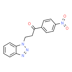 ChemSpider 2D Image | 3-(1H-Benzotriazol-1-yl)-1-(4-nitrophenyl)-1-propanone | C15H12N4O3