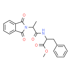 ChemSpider 2D Image | Methyl N-[2-(1,3-dioxo-1,3-dihydro-2H-isoindol-2-yl)propanoyl]phenylalaninate | C21H20N2O5