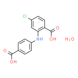 ChemSpider 2D Image | 2-[(4-Carboxyphenyl)amino]-4-chlorobenzoic acid hydrate (1:1) | C14H12ClNO5