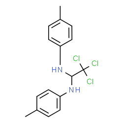 ChemSpider 2D Image | 2,2,2-Trichloro-N,N'-bis(4-methylphenyl)-1,1-ethanediamine | C16H17Cl3N2