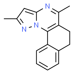 ChemSpider 2D Image | 2,5-Dimethyl-6,7-dihydrobenzo[h]pyrazolo[1,5-a]quinazoline | C16H15N3