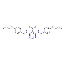 ChemSpider 2D Image | 5-Nitro-N,N'-bis(4-propoxybenzyl)-4,6-pyrimidinediamine | C24H29N5O4