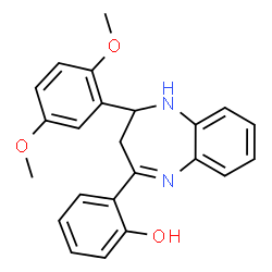 ChemSpider 2D Image | 2-[2-(2,5-Dimethoxyphenyl)-2,3-dihydro-1H-1,5-benzodiazepin-4-yl]phenol | C23H22N2O3