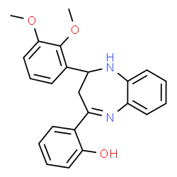 ChemSpider 2D Image | 2-[2-(2,3-Dimethoxyphenyl)-2,3-dihydro-1H-1,5-benzodiazepin-4-yl]phenol | C23H22N2O3