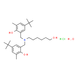ChemSpider 2D Image | 2,2'-{[(6-Hydroxyhexyl)imino]bis(methylene)}bis[6-methyl-4-(2-methyl-2-propanyl)phenol] hydrochloride hydrate | C30H50ClNO4