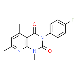 ChemSpider 2D Image | 3-(4-Fluorophenyl)-1,5,7-trimethylpyrido[2,3-d]pyrimidine-2,4(1H,3H)-dione | C16H14FN3O2