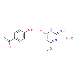 ChemSpider 2D Image | 4-Hydroxybenzoic acid - 4,6-dimethoxy-2-pyrimidinamine hydrate (1:1:1) | C13H17N3O6