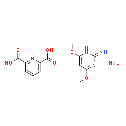 ChemSpider 2D Image | 2,6-Pyridinedicarboxylic acid - 4,6-dimethoxy-2-pyrimidinamine hydrate (1:1:1) | C13H16N4O7