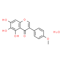 ChemSpider 2D Image | 5,6,7-Trihydroxy-3-(4-methoxyphenyl)-4H-chromen-4-one hydrate (1:1) | C16H14O7