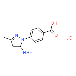 ChemSpider 2D Image | 4-(5-Amino-3-methyl-1H-pyrazol-1-yl)benzoic acid hydrate (1:1) | C11H13N3O3