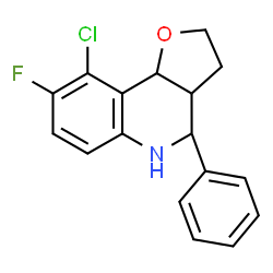 ChemSpider 2D Image | 9-Chloro-8-fluoro-4-phenyl-2,3,3a,4,5,9b-hexahydrofuro[3,2-c]quinoline | C17H15ClFNO