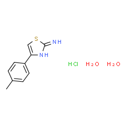 ChemSpider 2D Image | 4-(4-Methylphenyl)-1,3-thiazol-2-amine hydrochloride dihydrate | C10H15ClN2O2S