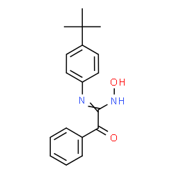 ChemSpider 2D Image | N-Hydroxy-N'-[4-(2-methyl-2-propanyl)phenyl]-2-oxo-2-phenylethanimidamide | C18H20N2O2
