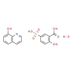 ChemSpider 2D Image | 2-Hydroxy-5-sulfobenzoic acid - 8-quinolinol hydrate (1:1:1) | C16H15NO8S