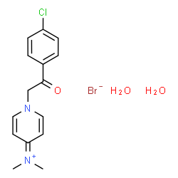 ChemSpider 2D Image | 1-[2-(4-Chlorophenyl)-2-oxoethyl]-N,N-dimethyl-4(1H)-pyridiniminium bromide hydrate (1:1:2) | C15H20BrClN2O3