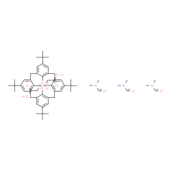 ChemSpider 2D Image | 2,2'-{[26,28-Dihydroxy-5,11,17,23-tetrakis(2-methyl-2-propanyl)pentacyclo[19.3.1.1~3,7~.1~9,13~.1~15,19~]octacosa-1(25),3(28),4,6,9(27),10,12,15(26),16,18,21,23-dodecaene-25,27-diyl]bis(oxy)}diacetic 
acid - N,N-dimethylformamide (1:3) | C57H81N3O11