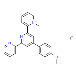 ChemSpider 2D Image | 2-[4-(4-Methoxyphenyl)-2,2'-bipyridin-6-yl]-1-methylpyridinium iodide | C23H20IN3O